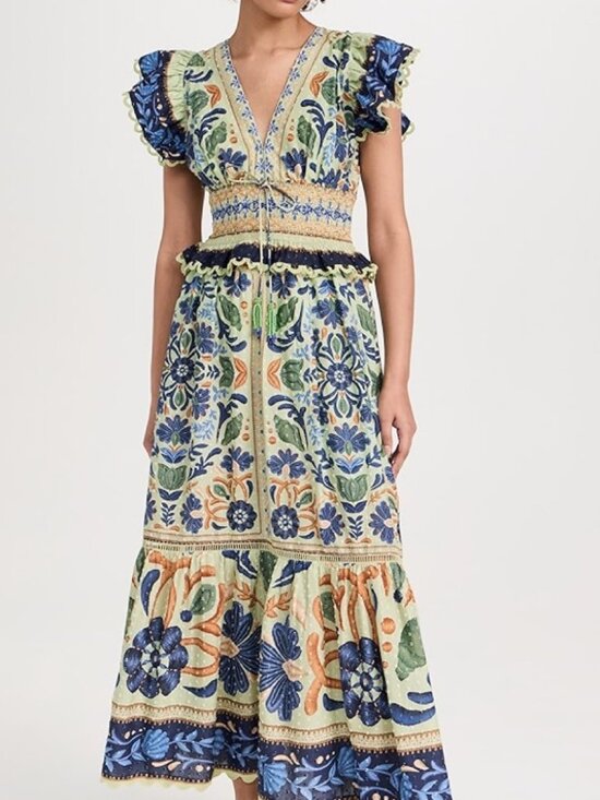FARM Rio Dresses & Skirts - FARM Rio Ocean Tapestry Maxi Dress S